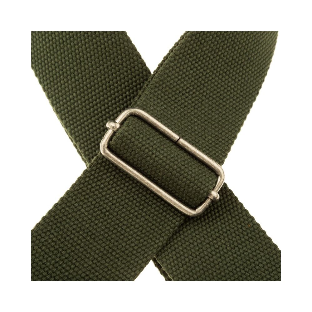 Magrabo Stripe SC Entry Dark Green 5 cm Terminals Black Silver buckle Premium Guitar Strap