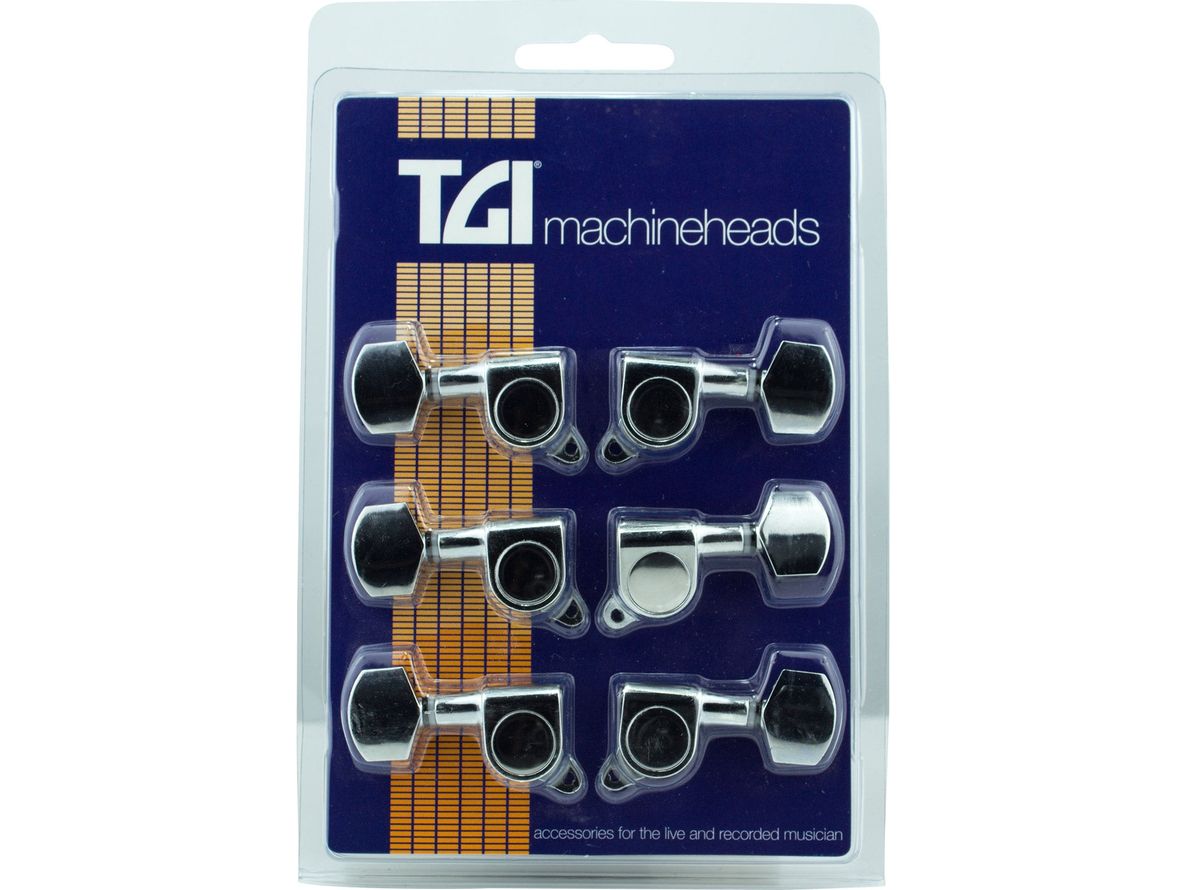 TGI Machinehead's for Electric Guitar 3 a Side in Chrome.