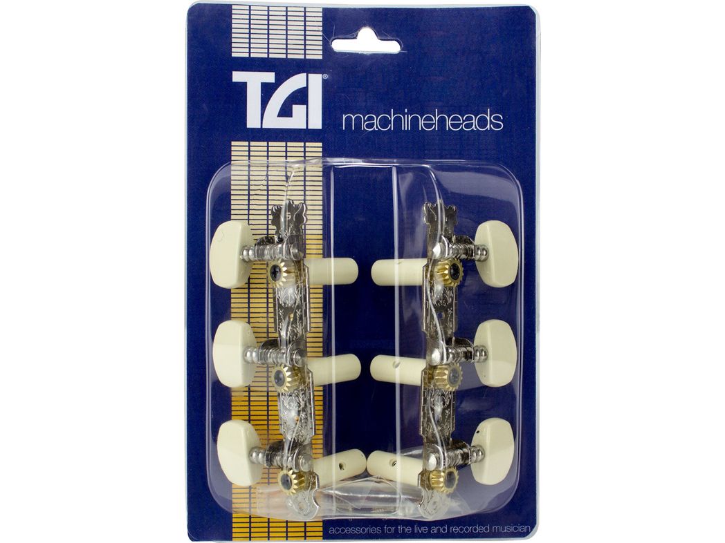 TGI Machineheads for Classical Guitar 3 in a Line in Nickel