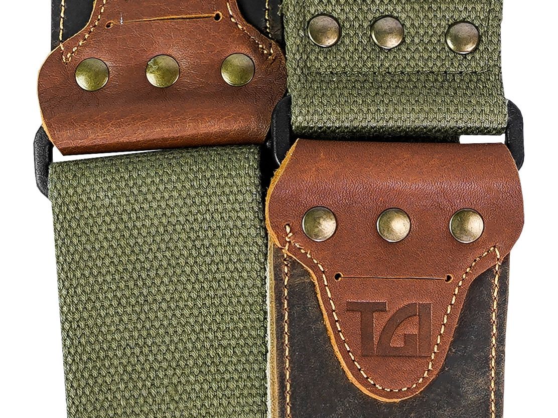 TGI Guitar Strap Woven Premium Green
