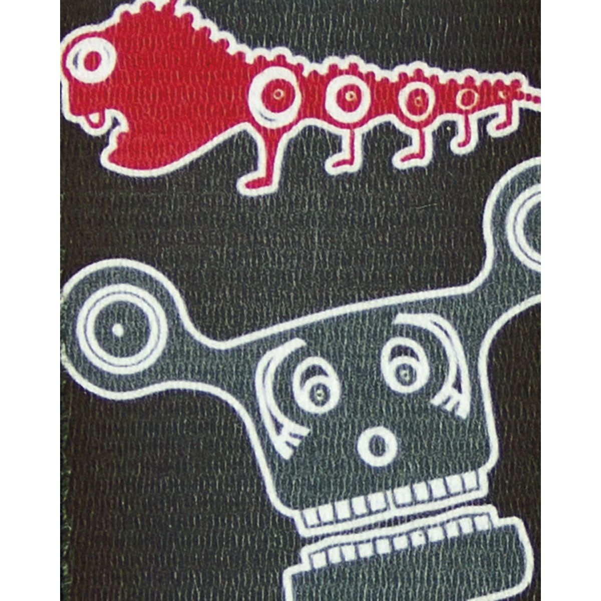 Guitar Strap Aliens Black with Leather Ends