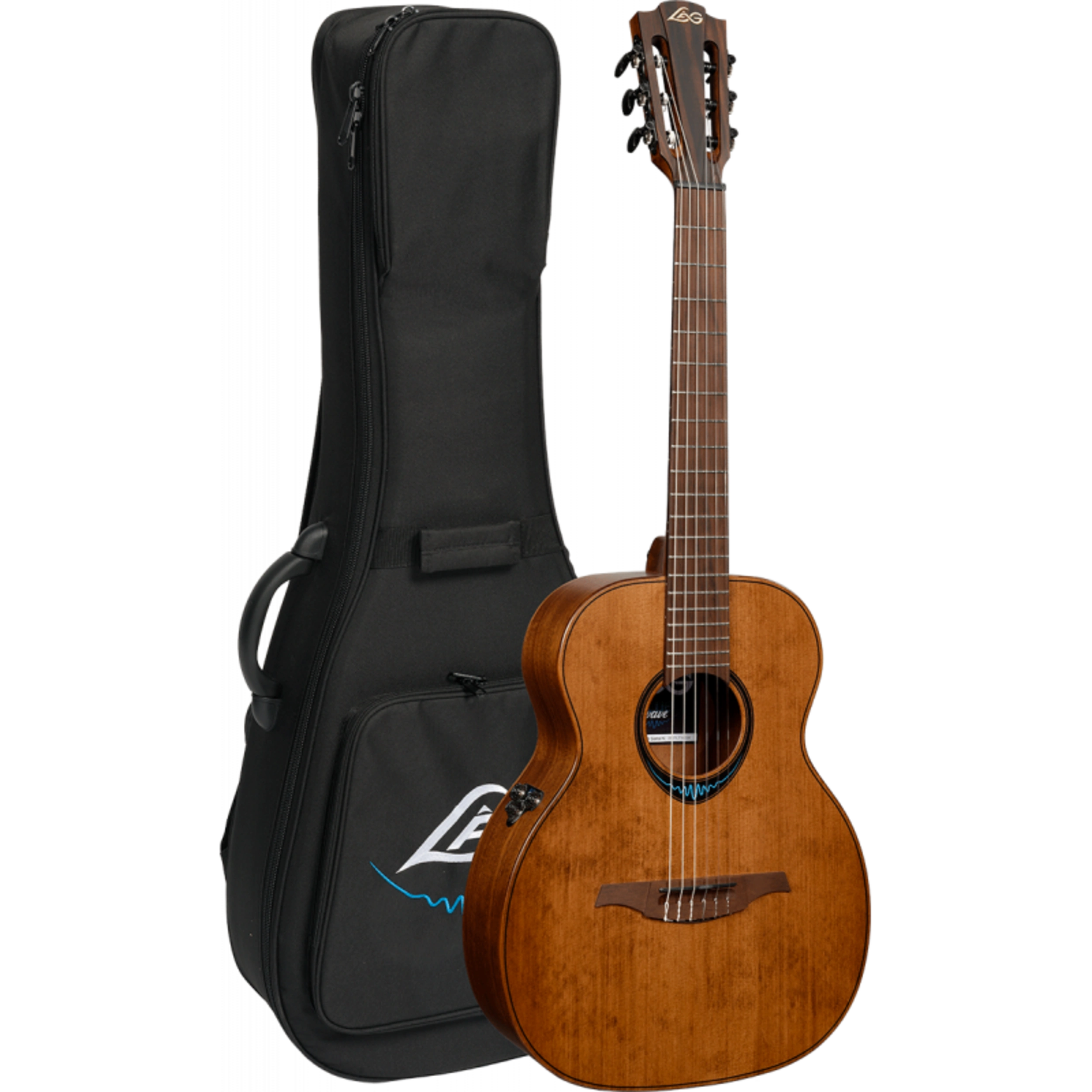LAG Bluewave 2 Nylon Brown Travel Electro Acoustic Guitar