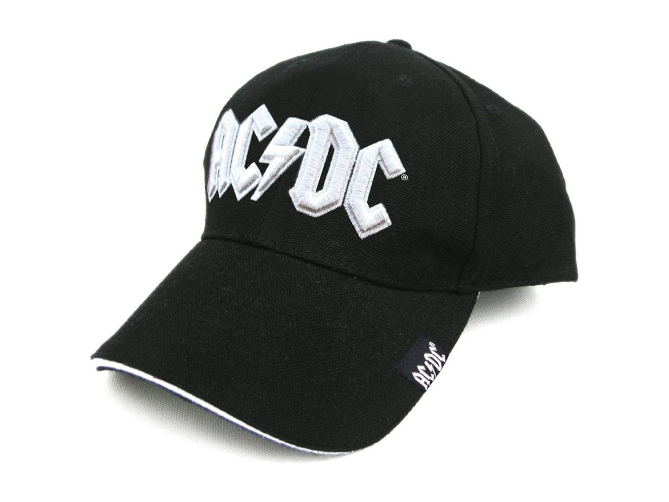 AC/DC UNISEX BASEBALL CAP WHITE LOGO