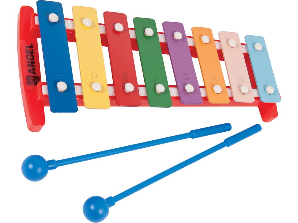 Angel 8 Note Glockenspiel ~  Coloured Keys