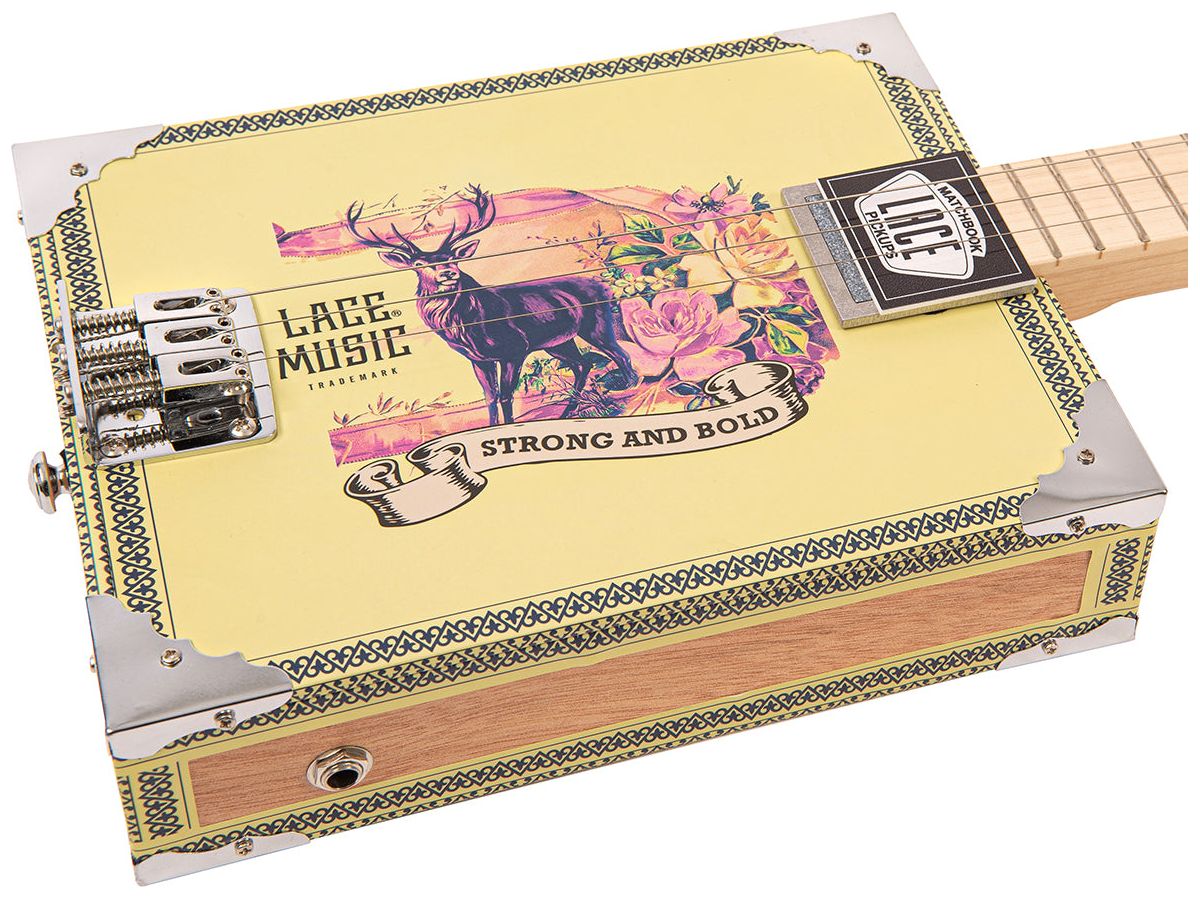 Lace Cigar Box Electric Guitar ~ 3 String ~ Deer Crossing