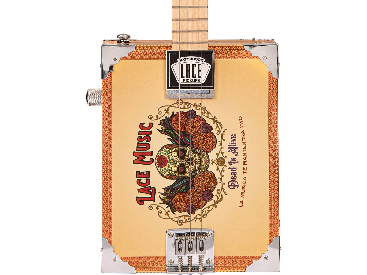 Lace Cigar Box Electric Guitar ~ 3 String ~ Dead Is Alive