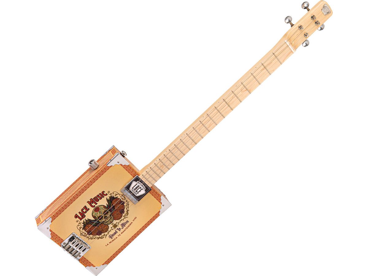 Lace Cigar Box Electric Guitar ~ 4 String ~ Dead Is Alive