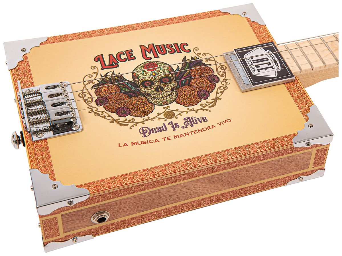 Lace Cigar Box Electric Guitar 4 String Dead Is Alive The