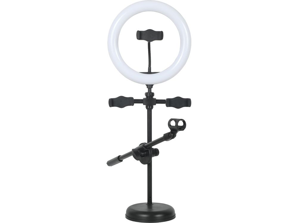 CAD Desktop Ring Lightwith Mic and 3 Phone Holders