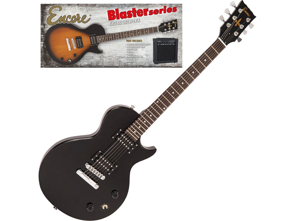 Encore Blaster E90 Electric Guitar Pack ~ Gloss Black