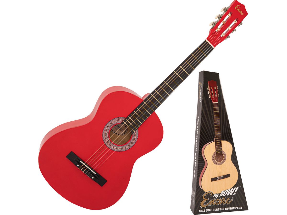 Encore Full Size Classic Guitar Pack ~ Red