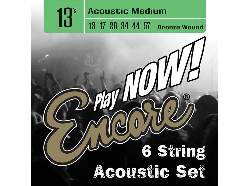 Encore Bronze Wound Acoustic Guitar String Set ~ Medium