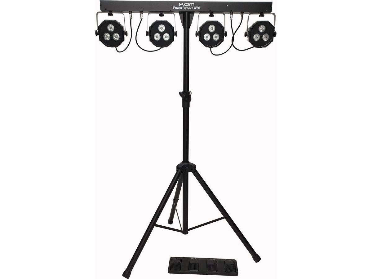 Kam Power Party Bar WFS Lights ~ inc lights, stand, footswitch & bag