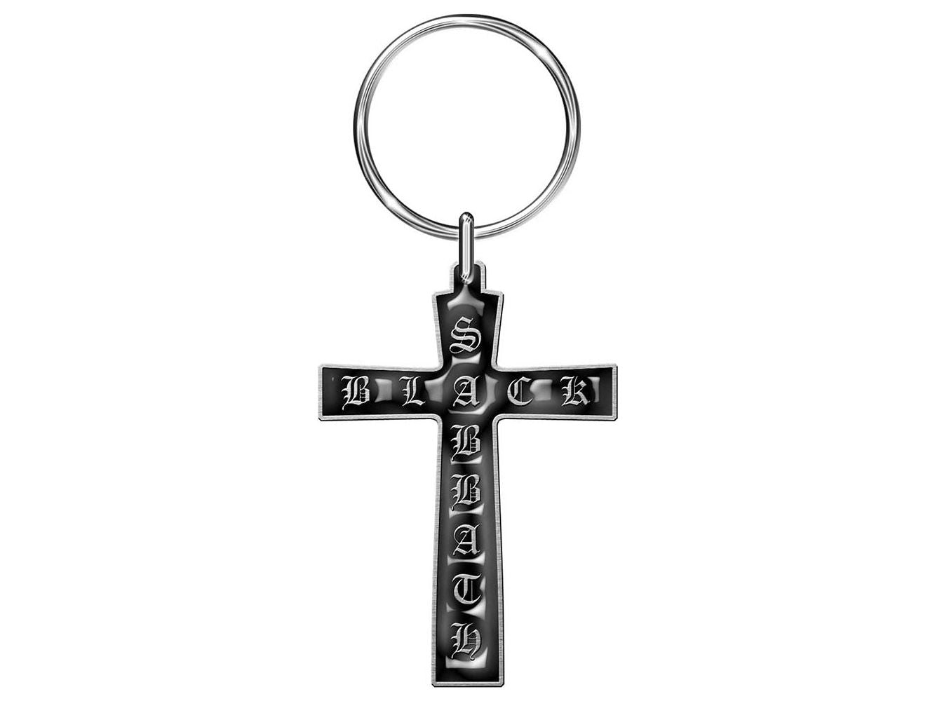 BLACK SABBATH KEYCHAIN: CROSS (ENAMEL IN-FILL)