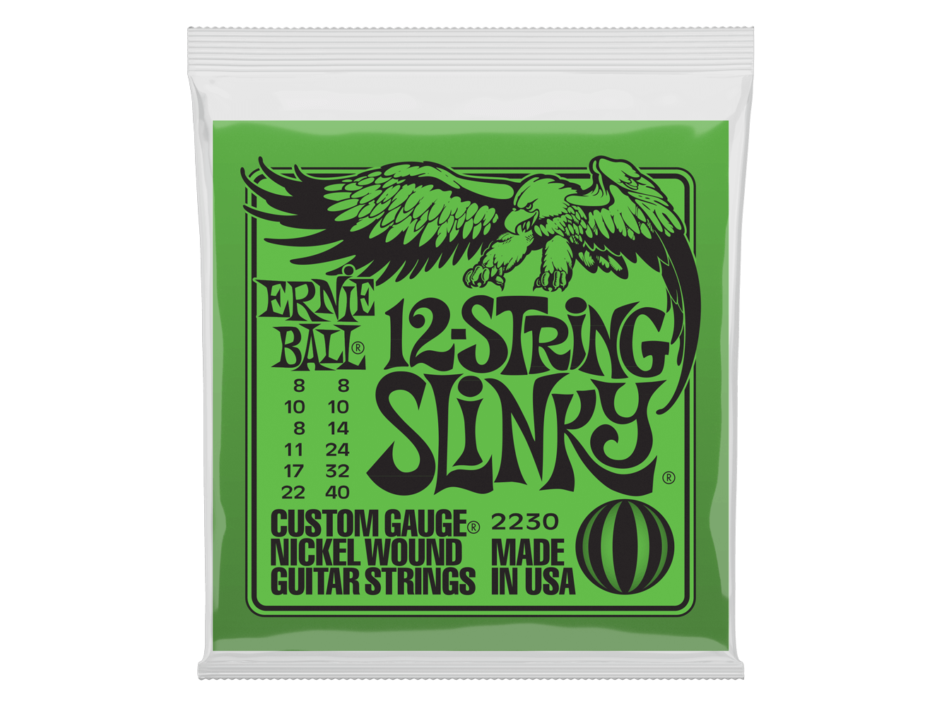 Ernie Ball 2230 Slinky 12-String Electric Guitar Strings 8-40