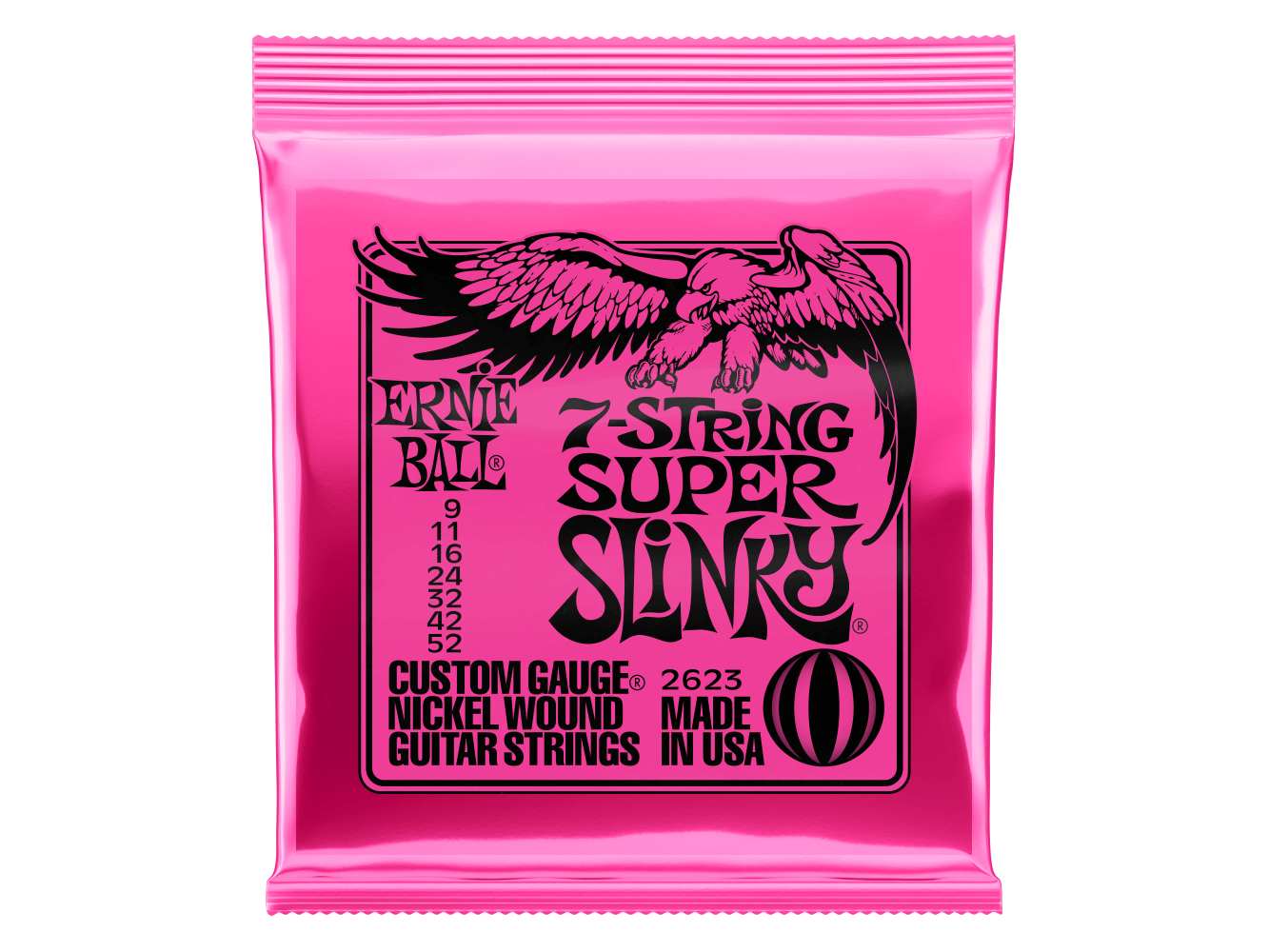 Ernie Ball 2623 Super Slinky 7-String Electric Guitar Strings 9-52