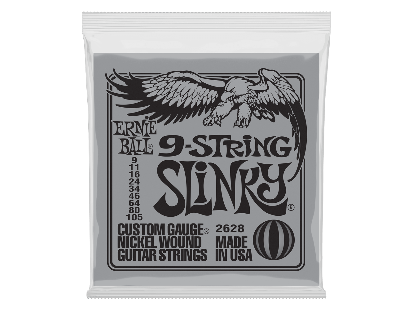 Ernie Ball 2628 Slinky 9-String Electric Guitar Strings 9-105