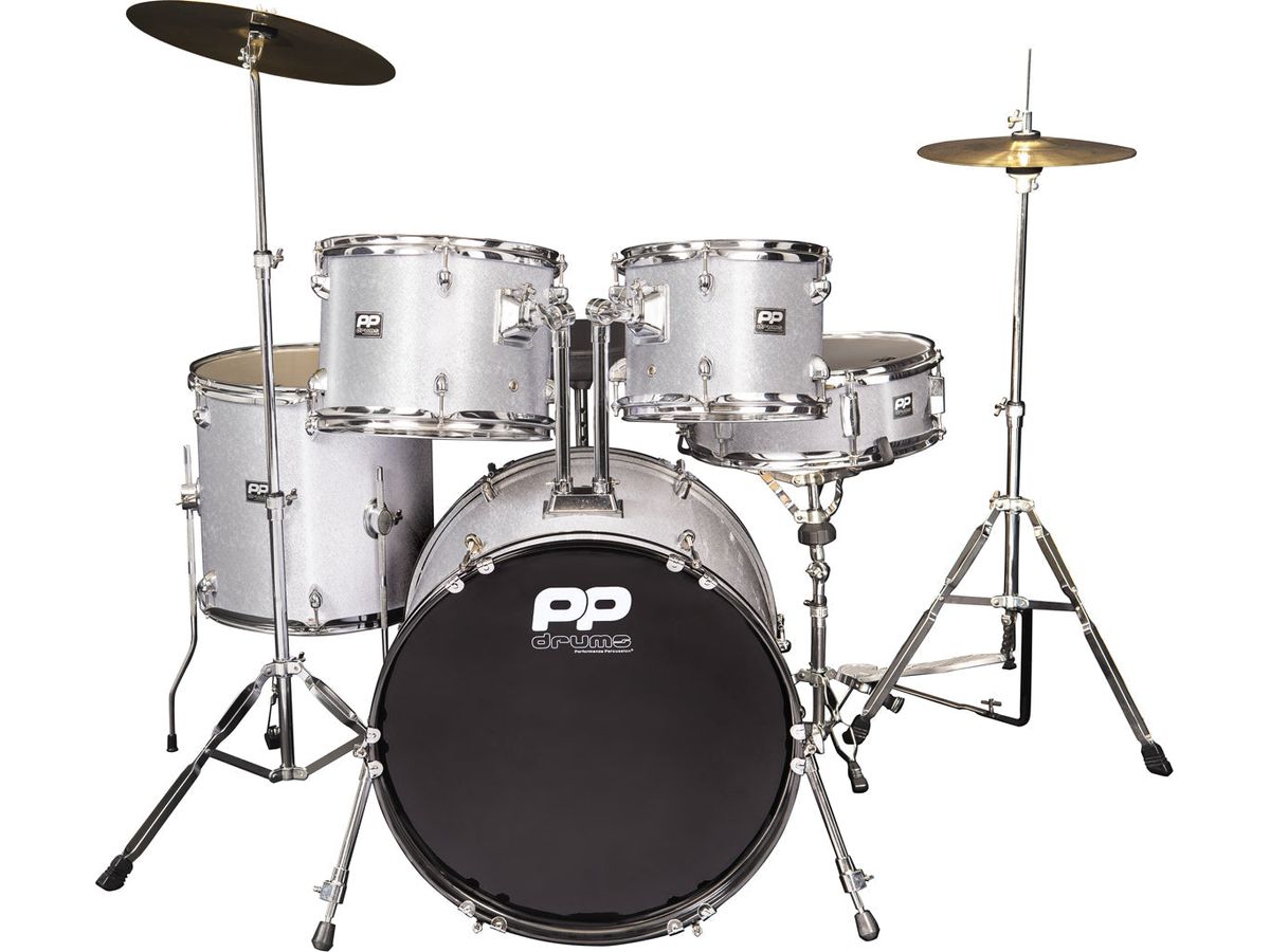 PP Drums 5pc Fusion Drum Kit ~ Silver