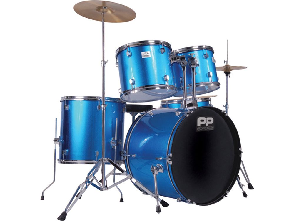 PP Drums Full Size 5 Piece Drum Kit ~ Blue