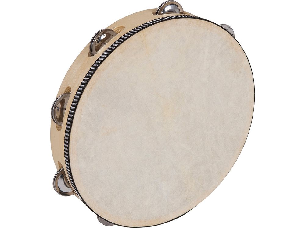 PP World Wooden Tambourine ~ 25cm Natural