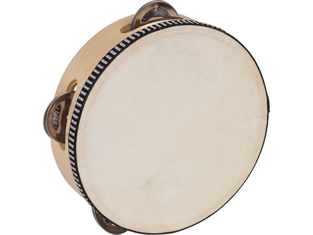 PP World Wooden Tambourine ~ 15cm Natural