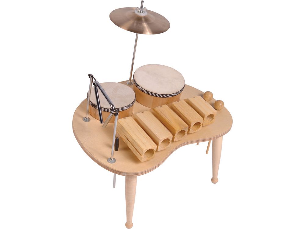 PP World Woodblock, Conga, Triangle & Cymbal Table Set