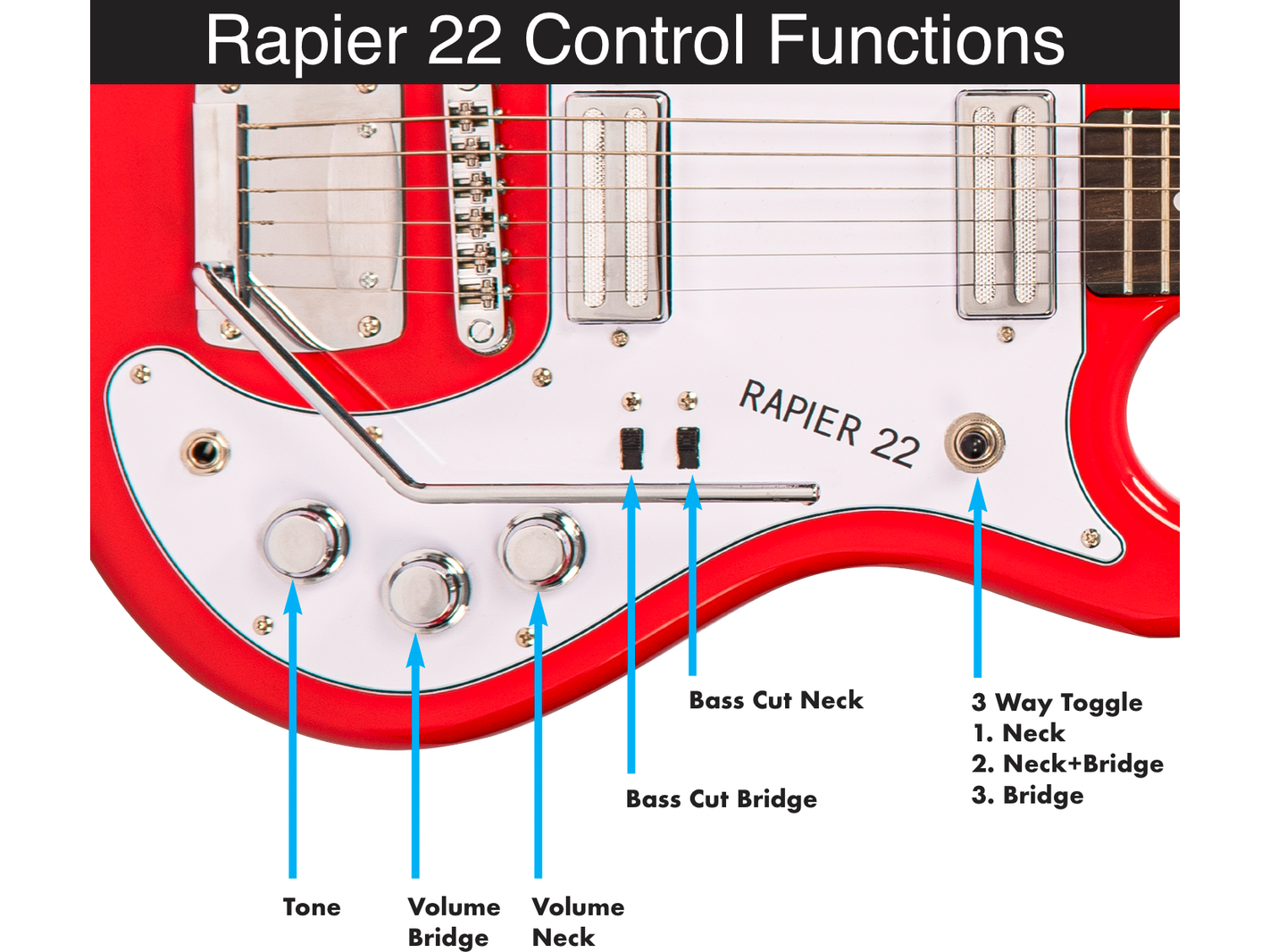 Rapier 22 Electric Guitar ~ 3 Tone Sunburst