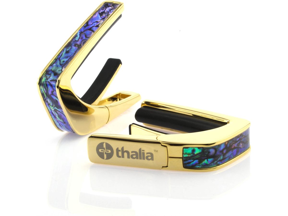 Thalia Exotic Series Shell Collection Capo ~ Gold with Blue Abalone Inlay