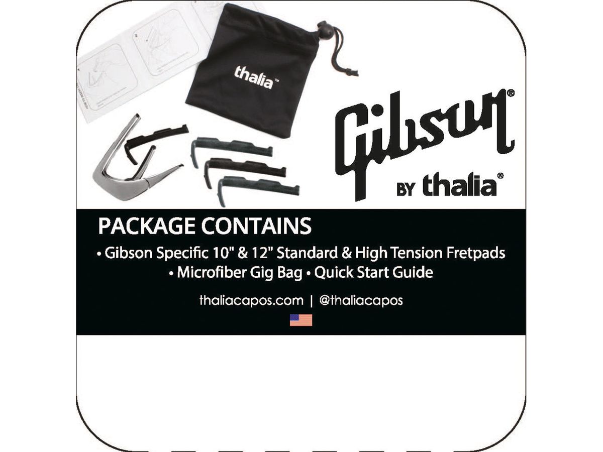 Gibson® by Thalia Black Chrome Capo ~ Holly Inlay