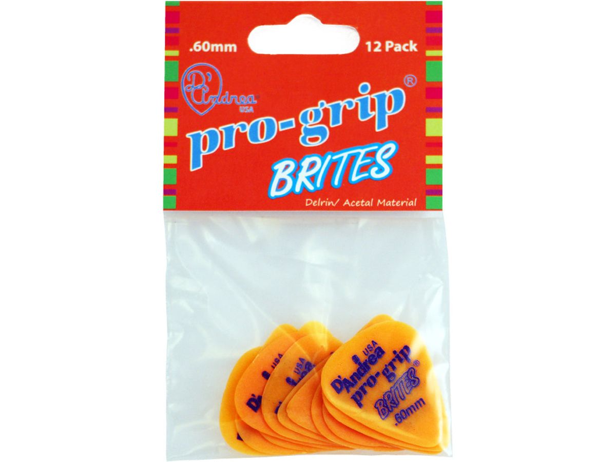 D'Andrea 351 Pro-Grip Brites Orange Pick Pack ~ Thin Medium ~ 12 Picks