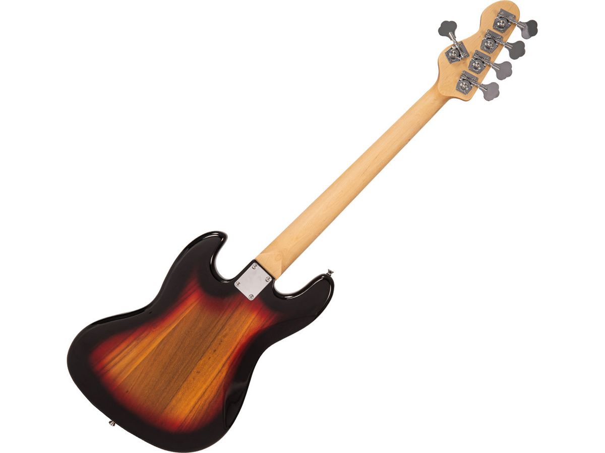 Vintage V495 Coaster Series 5-String Bass Guitar Pack ~ 3 Tone Sunburst