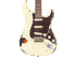 Vintage V6 ICON Electric Guitar ~ Distressed White Over Sunburst