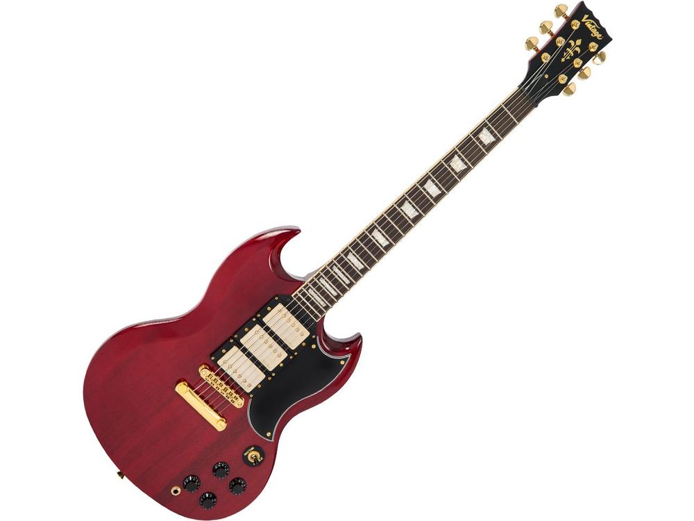 Vintage VS63 ReIssued Electric Guitar ~ Cherry Red