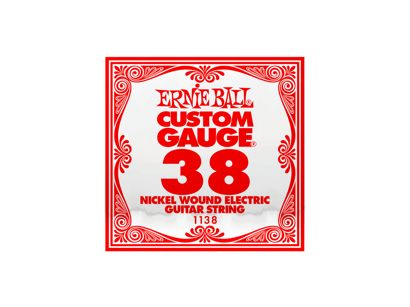 Ernie Ball Single Plain Steel Electric/Acoustic Guitar String 0.38