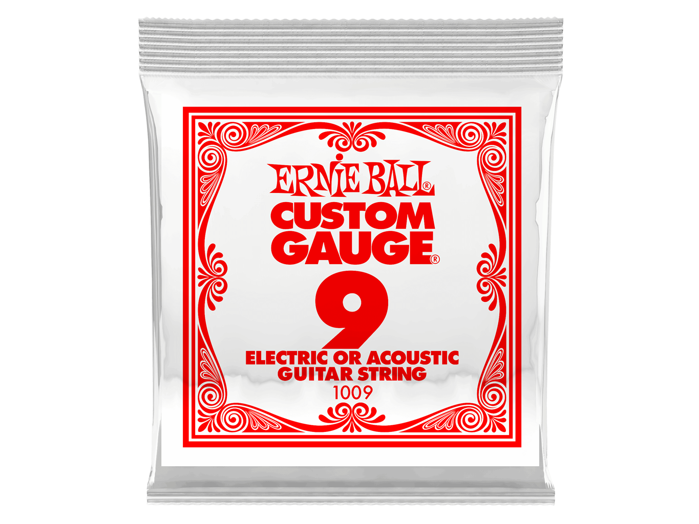 Ernie Ball Single Plain Steel Electric/Acoustic Guitar String 0.09