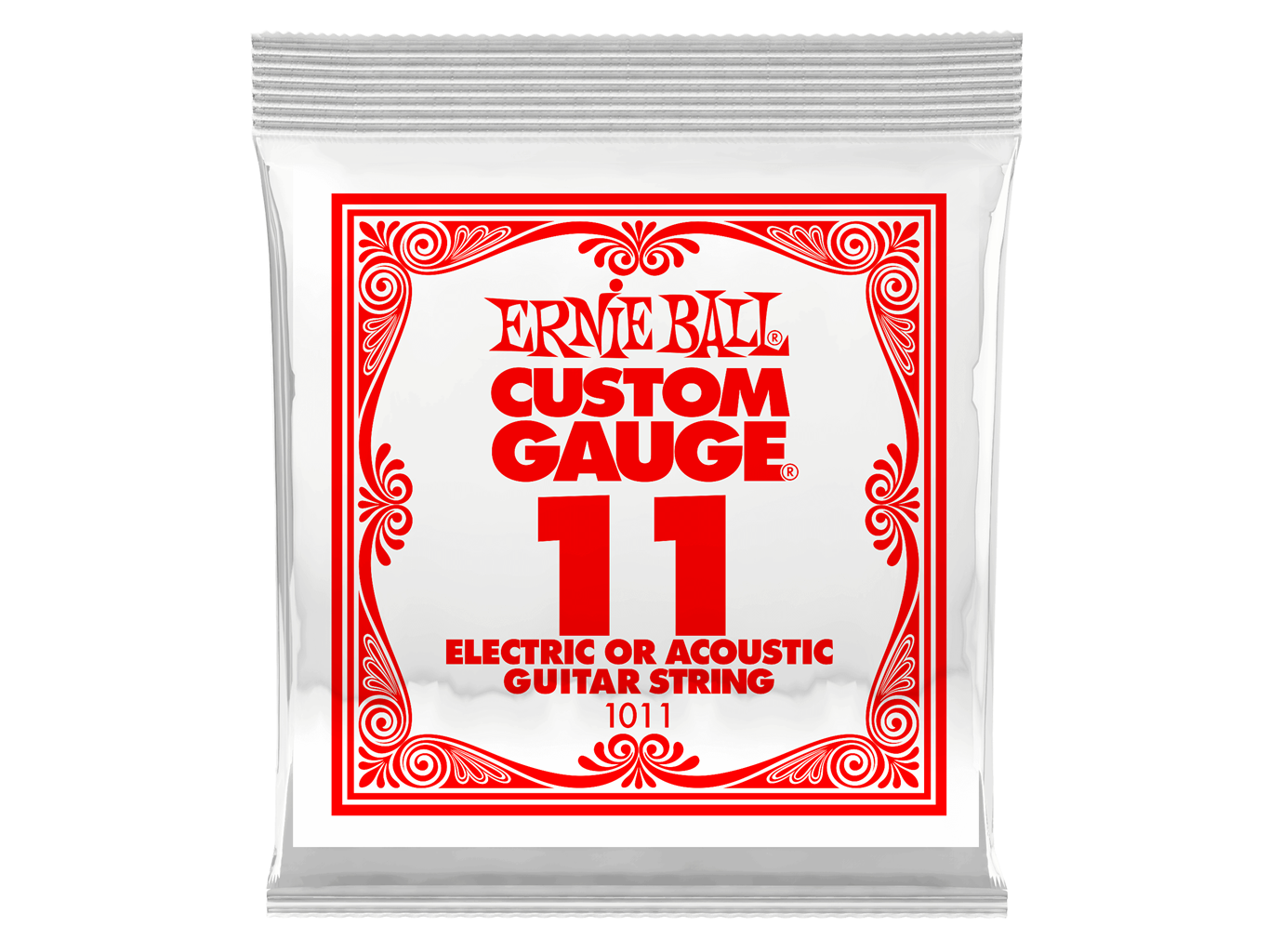 Ernie Ball Single Plain Steel Electric/Acoustic Guitar String 0.11