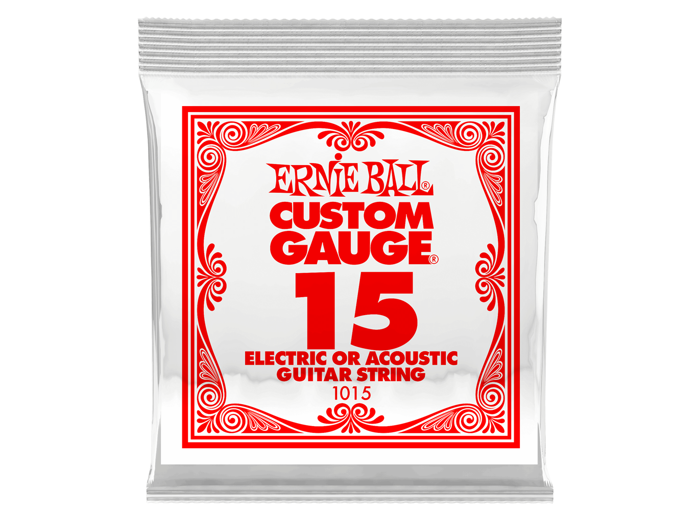 Ernie Ball Single Plain Steel Electric/Acoustic Guitar String 0.15