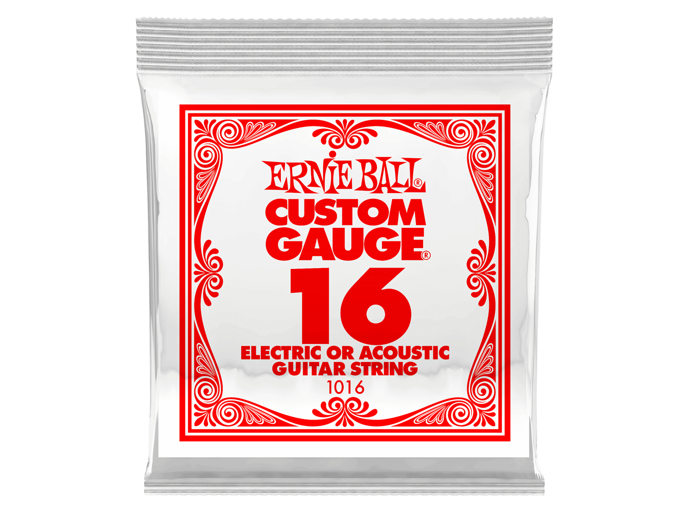Ernie Ball Single Plain Steel Electric/Acoustic Guitar String 0.16
