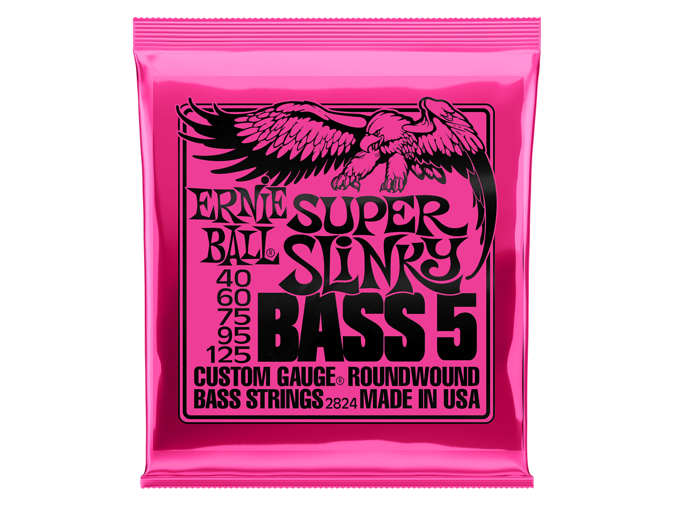 Ernie Ball Nickel Roundwound Super Slinkly 5 String Electric Bass Strings 40-125