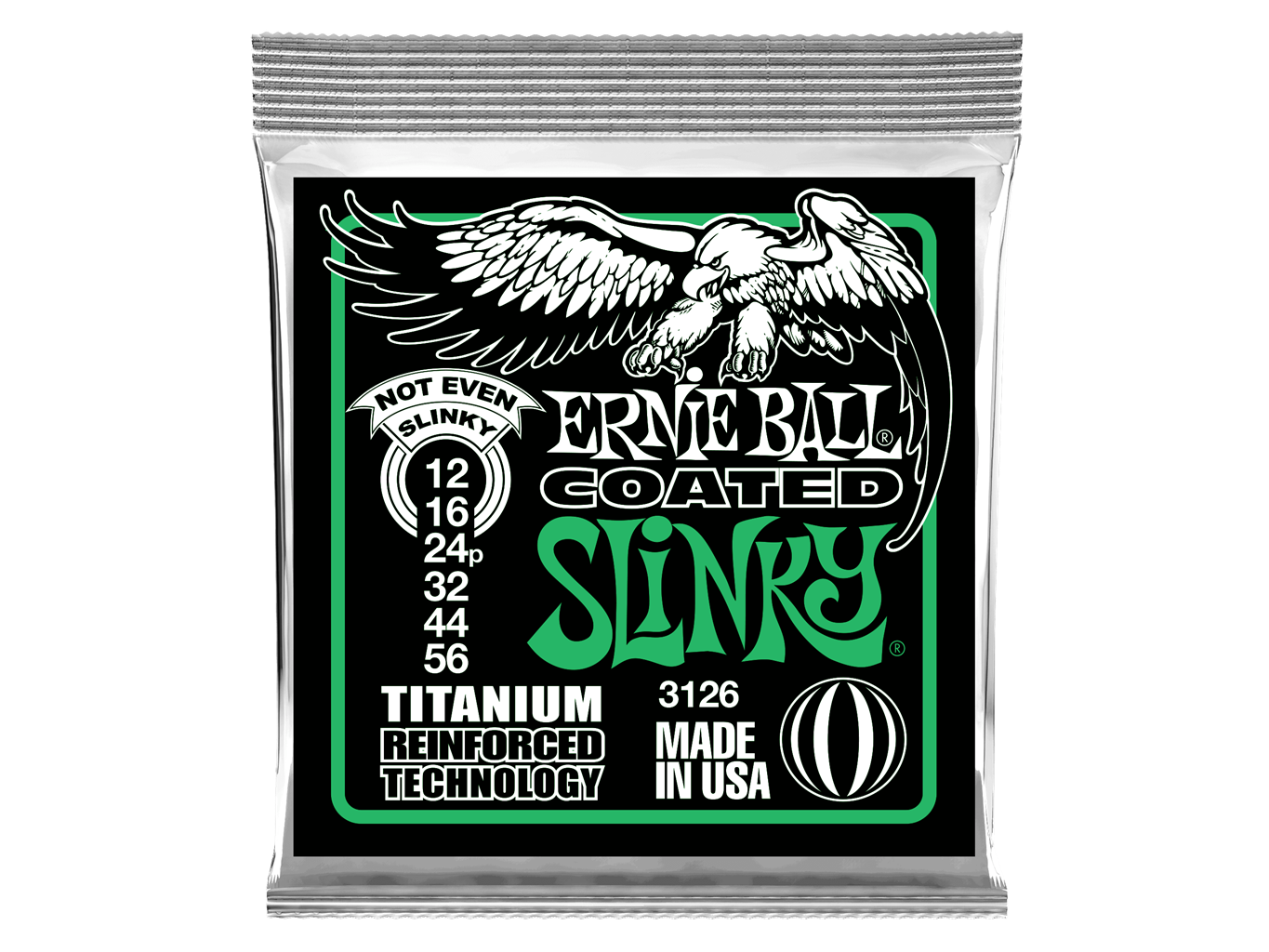 Ernie Ball Coated Not Even Slinky Electric Guitar Strings 12-56